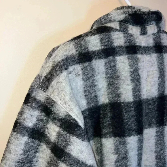 Madewell Black and Gray Plaid Teddy Jacket - Picture 13 of 16